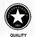 A stylized icon representing a quality badge or seal, with a star or checkmark, conveying high standards and excellence.